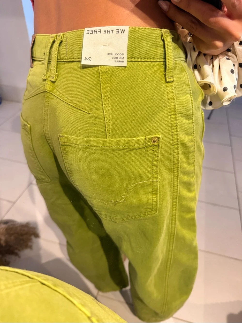 NWT Free People good luck Wide-Leg Jeans in Shadow Moss Green - Women - Picture 5 of 9
